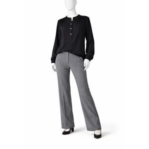 Jones New York Signature Black Blouse Womens XL Button Front Career Top designer